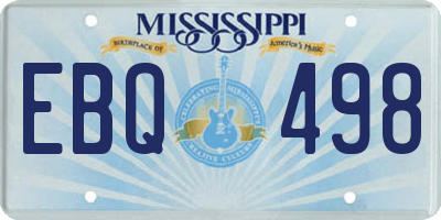 MS license plate EBQ498