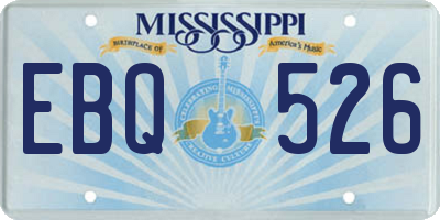 MS license plate EBQ526