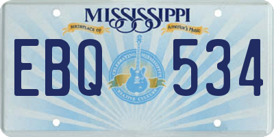 MS license plate EBQ534