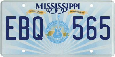 MS license plate EBQ565