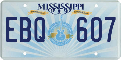 MS license plate EBQ607