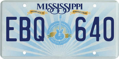 MS license plate EBQ640