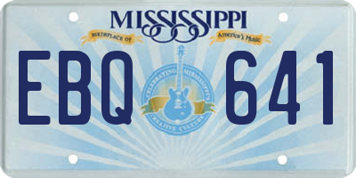 MS license plate EBQ641