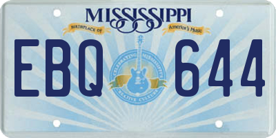 MS license plate EBQ644