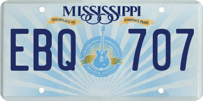 MS license plate EBQ707