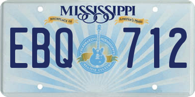MS license plate EBQ712