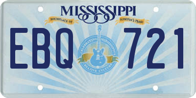 MS license plate EBQ721