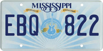 MS license plate EBQ822