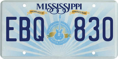 MS license plate EBQ830