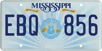 MS license plate EBQ856