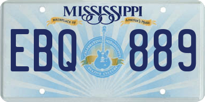 MS license plate EBQ889