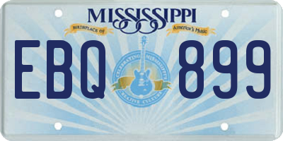 MS license plate EBQ899