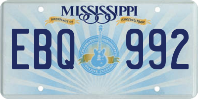 MS license plate EBQ992