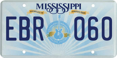 MS license plate EBR060