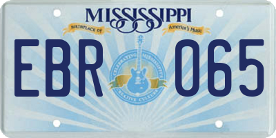 MS license plate EBR065
