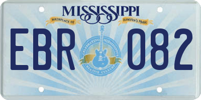 MS license plate EBR082