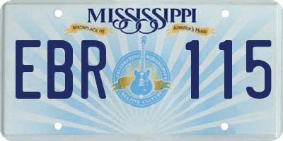 MS license plate EBR115