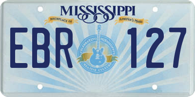 MS license plate EBR127