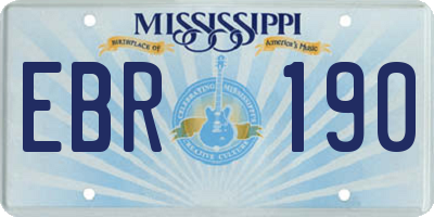 MS license plate EBR190