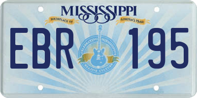 MS license plate EBR195
