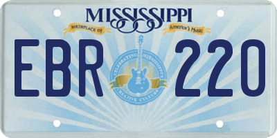 MS license plate EBR220