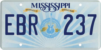MS license plate EBR237