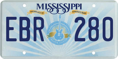 MS license plate EBR280