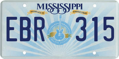 MS license plate EBR315