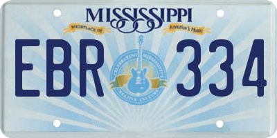 MS license plate EBR334