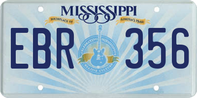 MS license plate EBR356