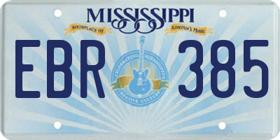 MS license plate EBR385