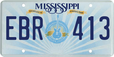 MS license plate EBR413