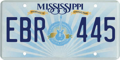 MS license plate EBR445