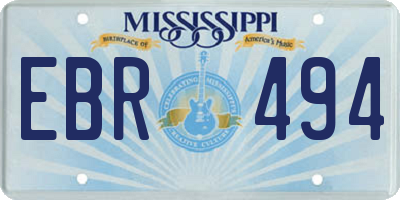 MS license plate EBR494