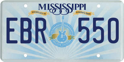 MS license plate EBR550