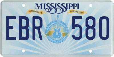 MS license plate EBR580