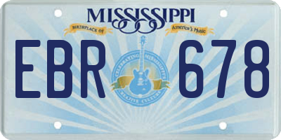 MS license plate EBR678