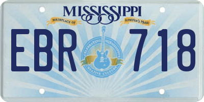 MS license plate EBR718