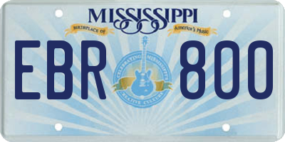 MS license plate EBR800