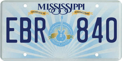 MS license plate EBR840