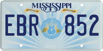 MS license plate EBR852