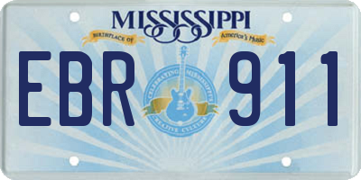 MS license plate EBR911