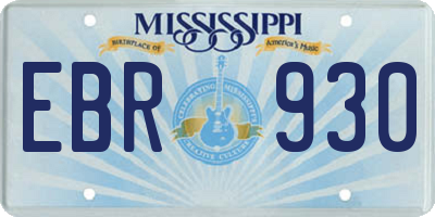 MS license plate EBR930