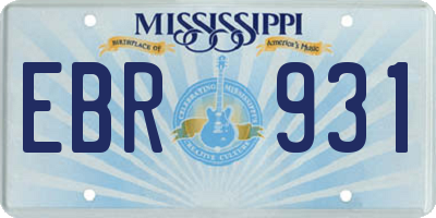 MS license plate EBR931