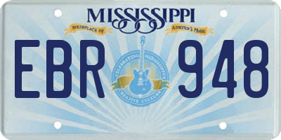 MS license plate EBR948