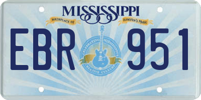 MS license plate EBR951