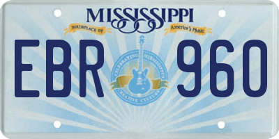 MS license plate EBR960