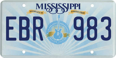 MS license plate EBR983