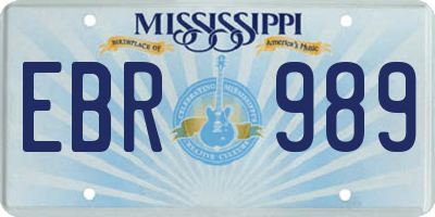 MS license plate EBR989