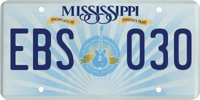 MS license plate EBS030